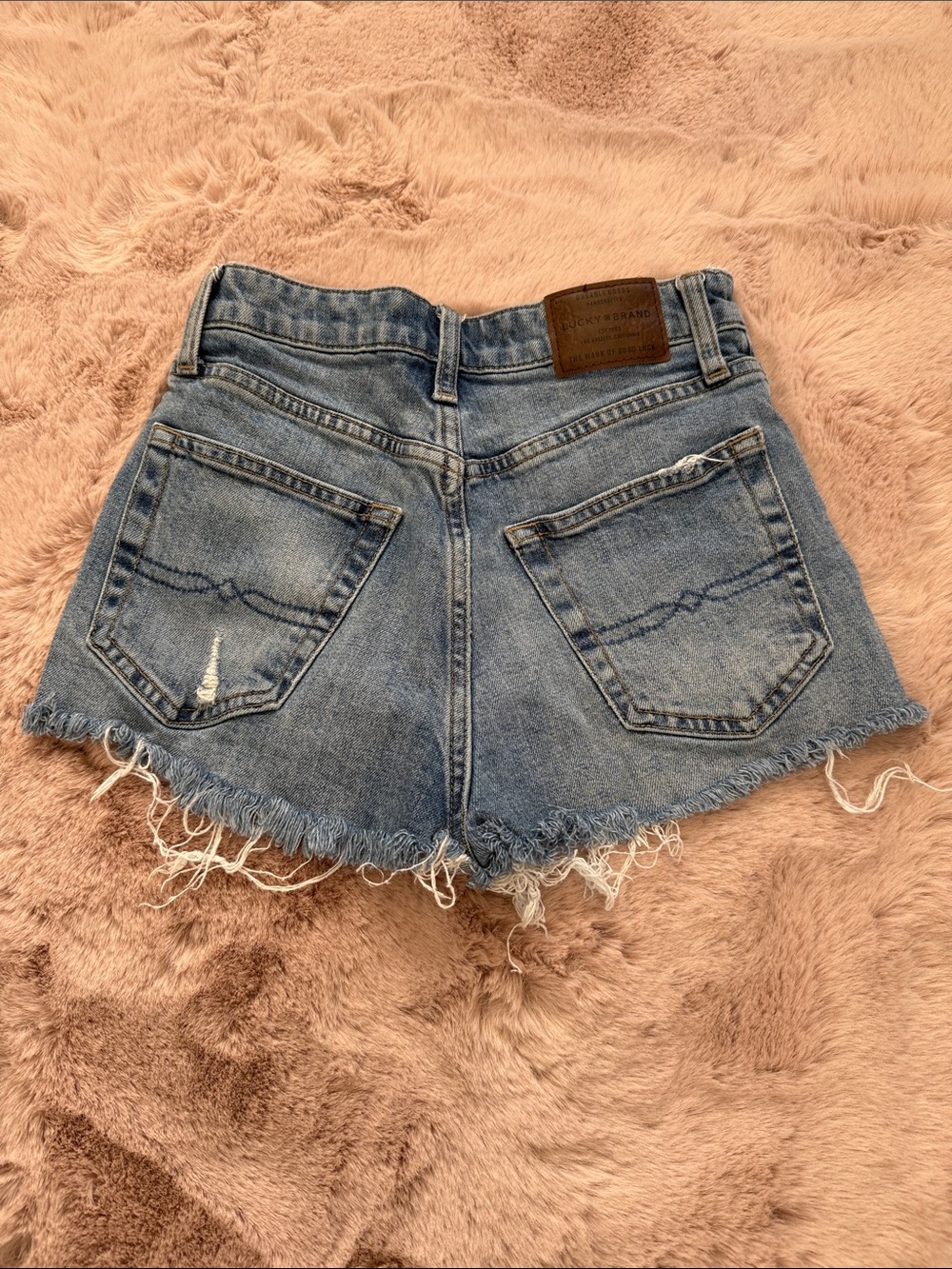 Lucky Brand Light Blue high waisted Distressed Denim Cutoff Shorts